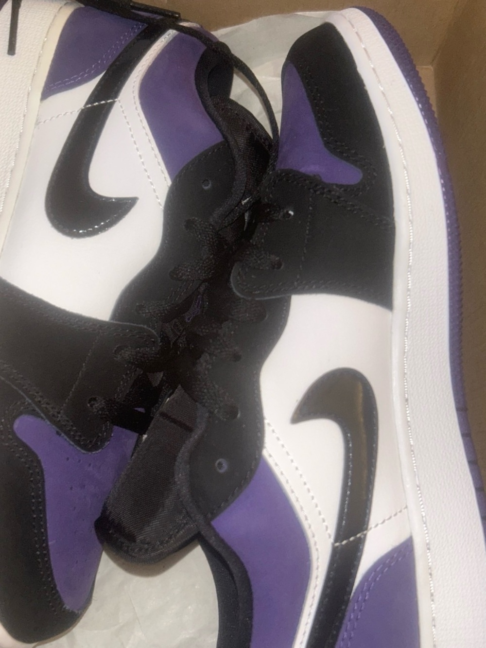Jordan Kids Purple Black White low-Top Sneakers 6.5y 6.5 girls nike